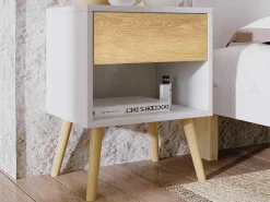 Set Van 2 Nachtkastjes - 1 Lade En 1 Nis - Wit-ModernLuxe New
