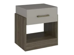 Set Van 2 Nachtkastjes Met 1 Lade En 1 Opbergvak Kleuren: Taupe En Bruin Bodil Ii-Vente-unique Hot
