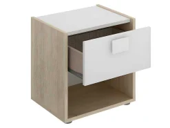 Set Van 2 Nachtkastjes Met 1 Lade En 1 Nis - Sonia - Materiaal: Naturel En Wit - Sonia-Vente-unique New