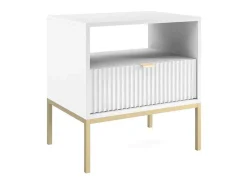 Set Van 2 Nachtkastjes Met 1 Lade En 1 Nis - Wit En Goudkleurig - Liouba Van-PASCAL MORABITO Online