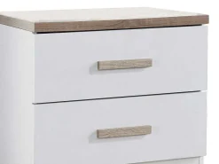 Set Van 2 Nachtkastjes Met 2 Lades - Wit En Naturel - Skaido-Vente-unique Clearance