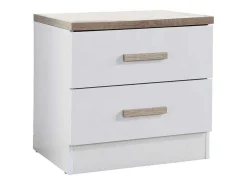 Set Van 2 Nachtkastjes Met 2 Lades - Wit En Naturel - Skaido-Vente-unique Clearance