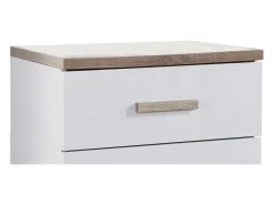 Set Van 2 Nachtkastjes Met 2 Lades - Wit En Naturel - Skaido-Vente-unique Clearance
