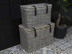 Set Van 2 Opbergkoffers Van Kubu Nefta - L80 X D45 X H55 Cm En L70 X D35 X H45 Cm - Natuurlijk Grijs-OZAIA Best
