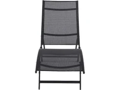 Set Van 2 Opstapelbare Ligstoelen Van Aluminium En Textileen - Zwart - Zensia-MYLIA