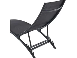 Set Van 2 Opstapelbare Ligstoelen Van Aluminium En Textileen - Zwart - Zensia-MYLIA