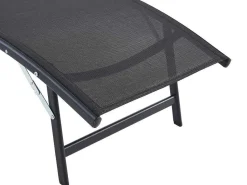 Set Van 2 Opstapelbare Ligstoelen Van Aluminium En Textileen - Zwart - Zensia-MYLIA