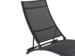 Set Van 2 Opstapelbare Ligstoelen Van Aluminium En Textileen - Zwart - Zensia-MYLIA
