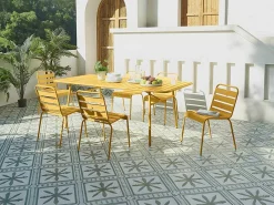 Set Van 2 Opstapelbare Tuinstoelen Van Metaal - Mosterdgeel - Mirmande Van-MYLIA Hot