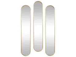Set Van 3 Ovale Spiegels Van Metaal - B23 X H120 Cm - Goudkleurig - Jaylen-OZAIA Sale