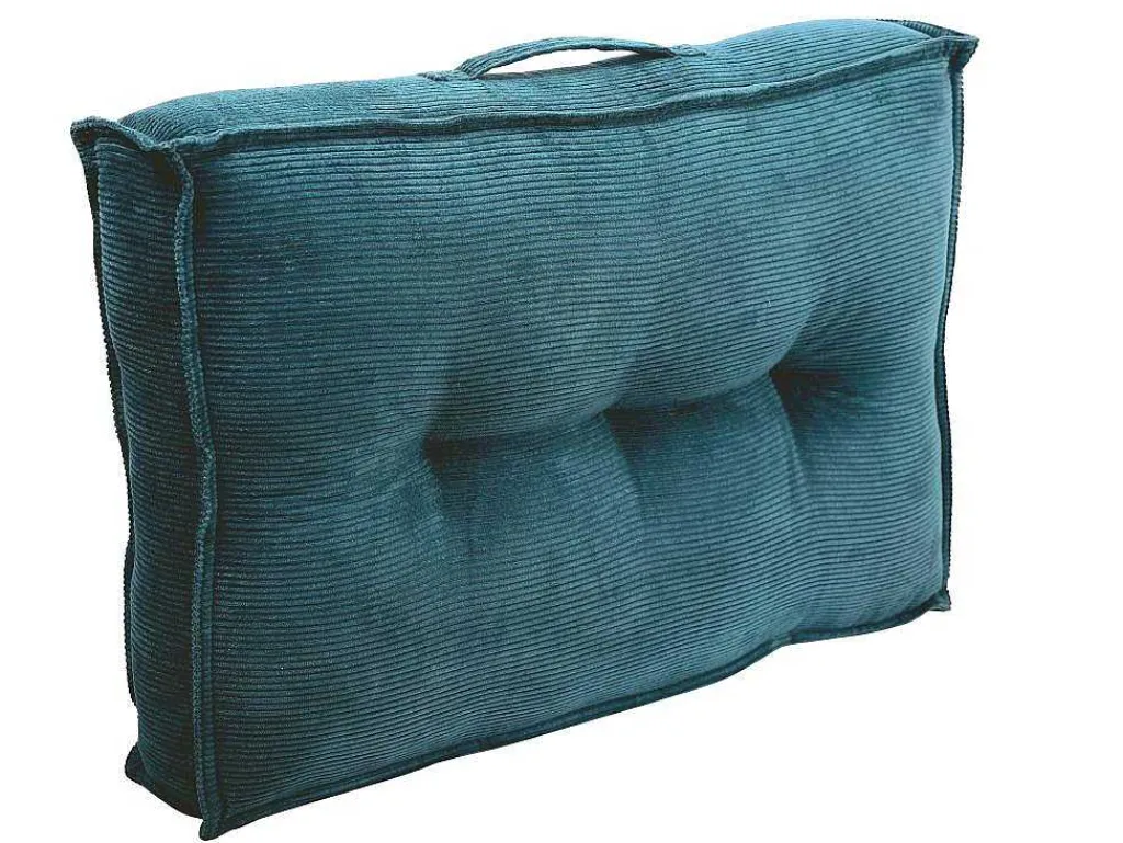 Set Van 2 Palletkussens Van Ribfluweel - L60 X D40 Cm - Blauw - Baila-OZAIA