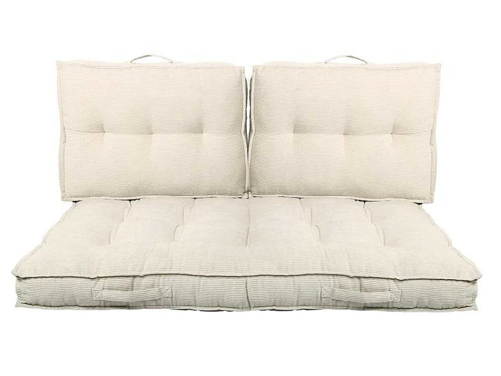 Set Van 2 Palletkussens Van Ribfluweel - L60 X D40 Cm - Beige - Baila-OZAIA Discount