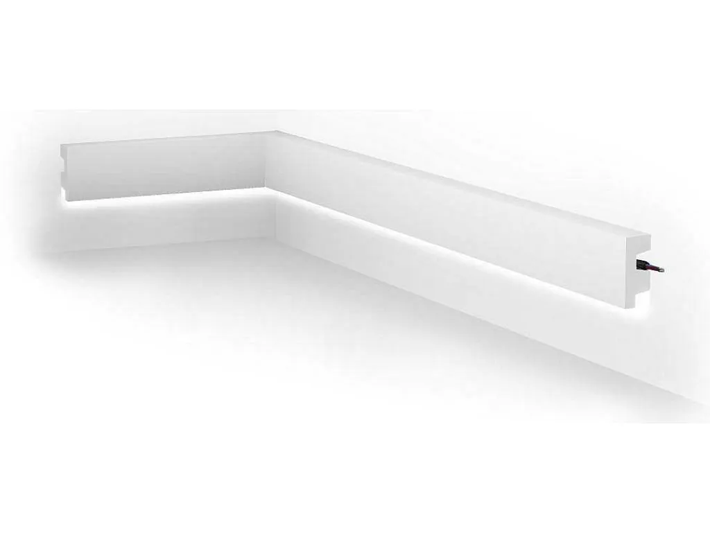 Set Van 3 Plinten Van Polystyreen L290 X H5 Cm Wit - Ardeo-Vente-unique