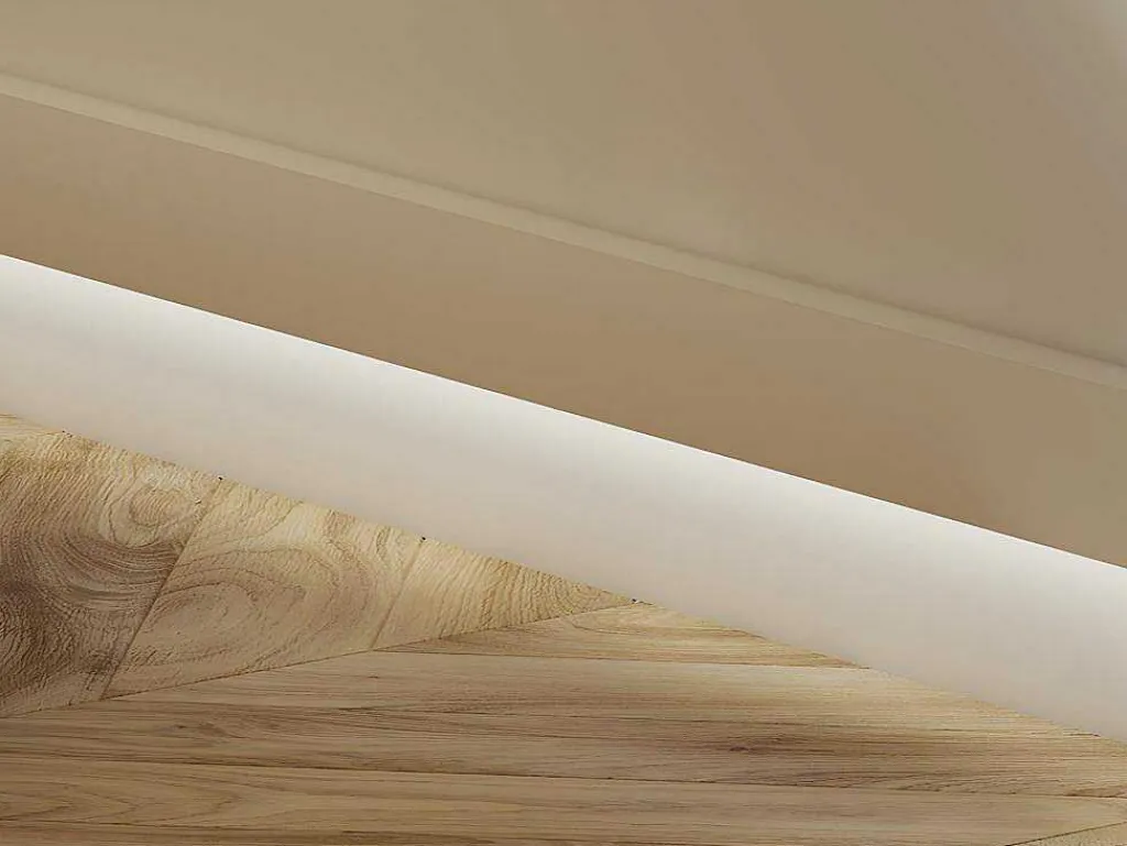 Set Van 3 Plinten Van Polystyreen L290 X H5 Cm Wit - Ardeo-Vente-unique