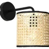 Set Van 2 Rieten Wandlampen In Etnische Stijl Neirobi - Ijzer En Rotan - H. 25 Cm - Zwart En Naturel-OZAIA Best