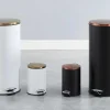 Set Van 2 Roestvrijstalen Pedaalemmers Pira - 30L En 3L - Wit En Goudkleurig-OZAIA Best