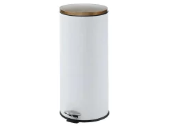 Set Van 2 Roestvrijstalen Pedaalemmers Pira - 30L En 3L - Wit En Goudkleurig-OZAIA Best