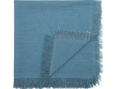 Set Van 4 Servetten Met Franje - Katoen - 45 X 45 Cm - Marineblauw - Pola-OZAIA