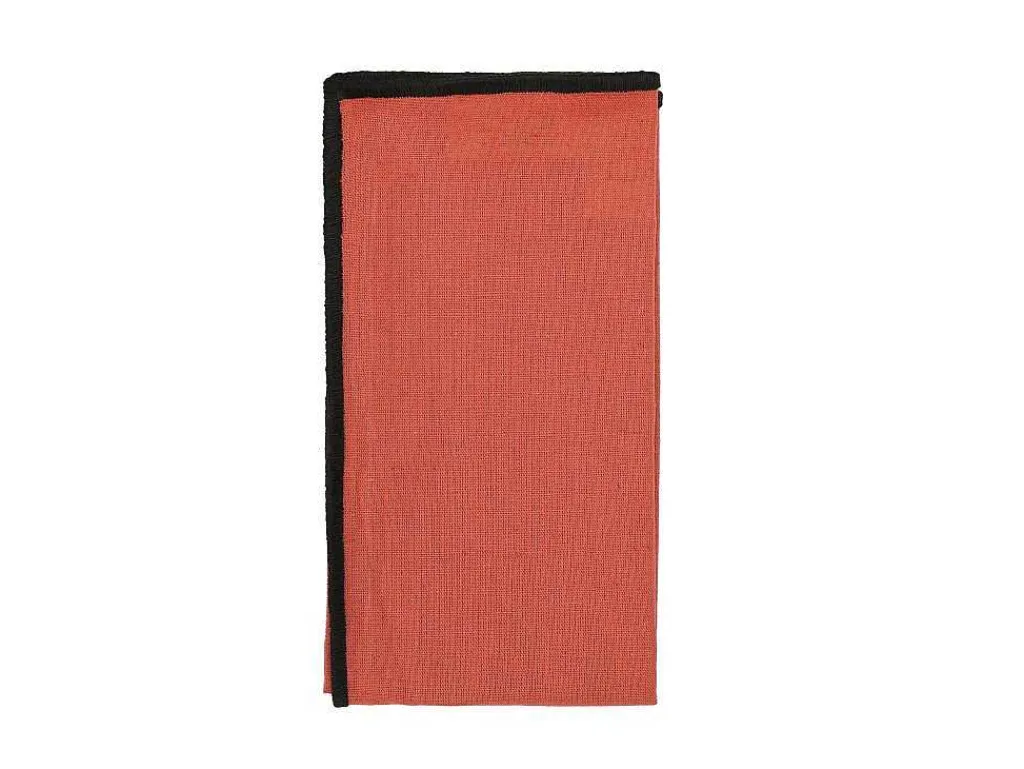 Set Van 4 Servetten Van Katoen En Linnen - 45 X 45 Cm - Terracotta - Borina-OZAIA Outlet