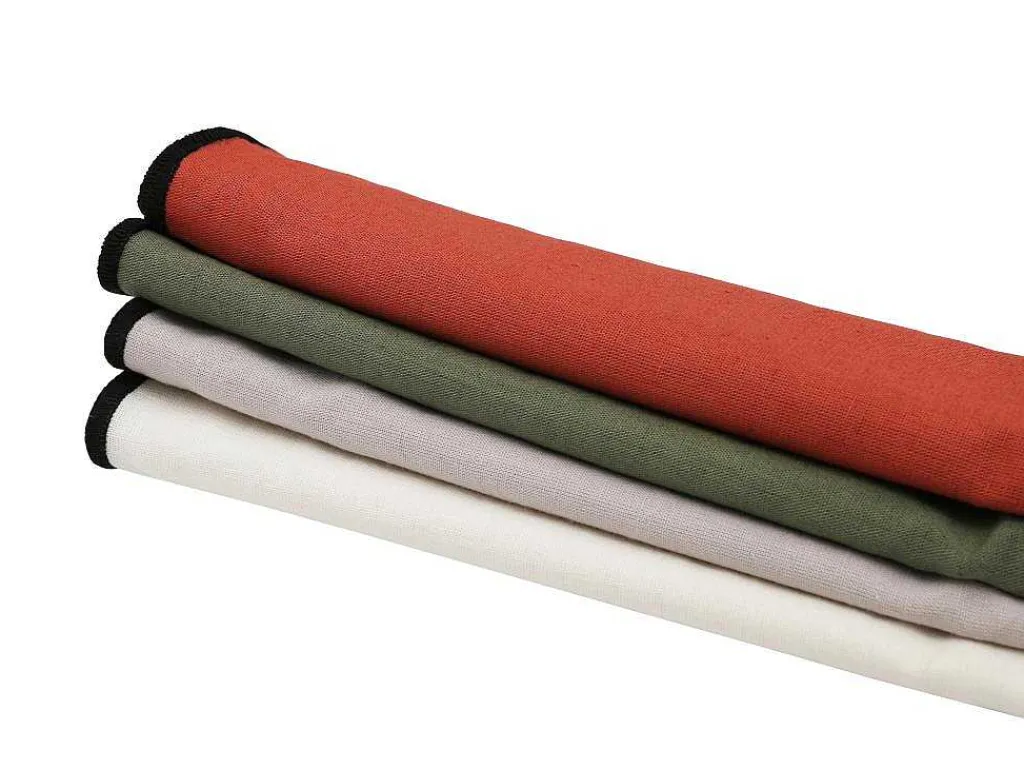 Set Van 4 Servetten Van Katoen En Linnen - 45 X 45 Cm - Terracotta - Borina-OZAIA Outlet