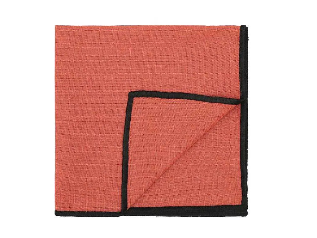 Set Van 4 Servetten Van Katoen En Linnen - 45 X 45 Cm - Terracotta - Borina-OZAIA Outlet