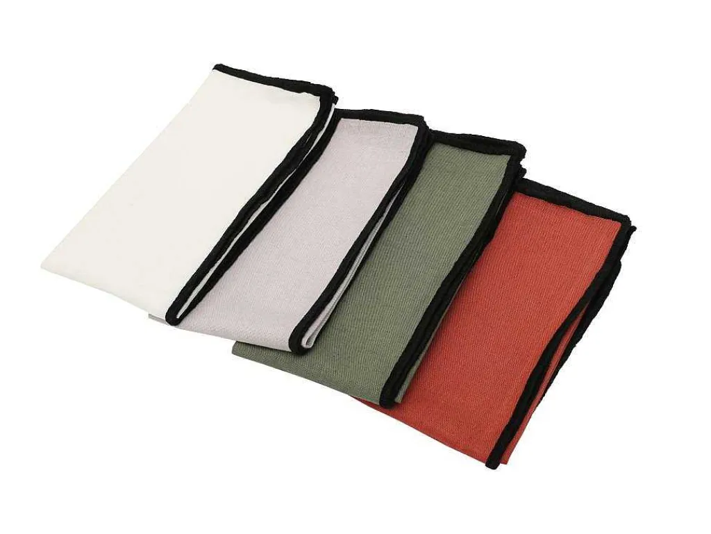 Set Van 4 Servetten Van Katoen En Linnen - 45 X 45 Cm - Gebroken Wit - Borina-OZAIA Hot