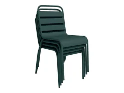 Set Van 2 Stapelbare Metalen Tuinstoelen - Dennengroen - Mirmande Van-MYLIA Sale