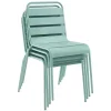 Set Van 2 Stapelbare Metalen Tuinstoelen Mirmande - Amandelgroen-MYLIA Clearance