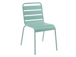 Set Van 2 Stapelbare Metalen Tuinstoelen Mirmande - Amandelgroen-MYLIA Clearance