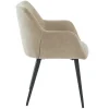 Set Van 2 Stoelen Heka - Met Armleuningen - Stof En Metaal - Beige-Vente-unique Sale