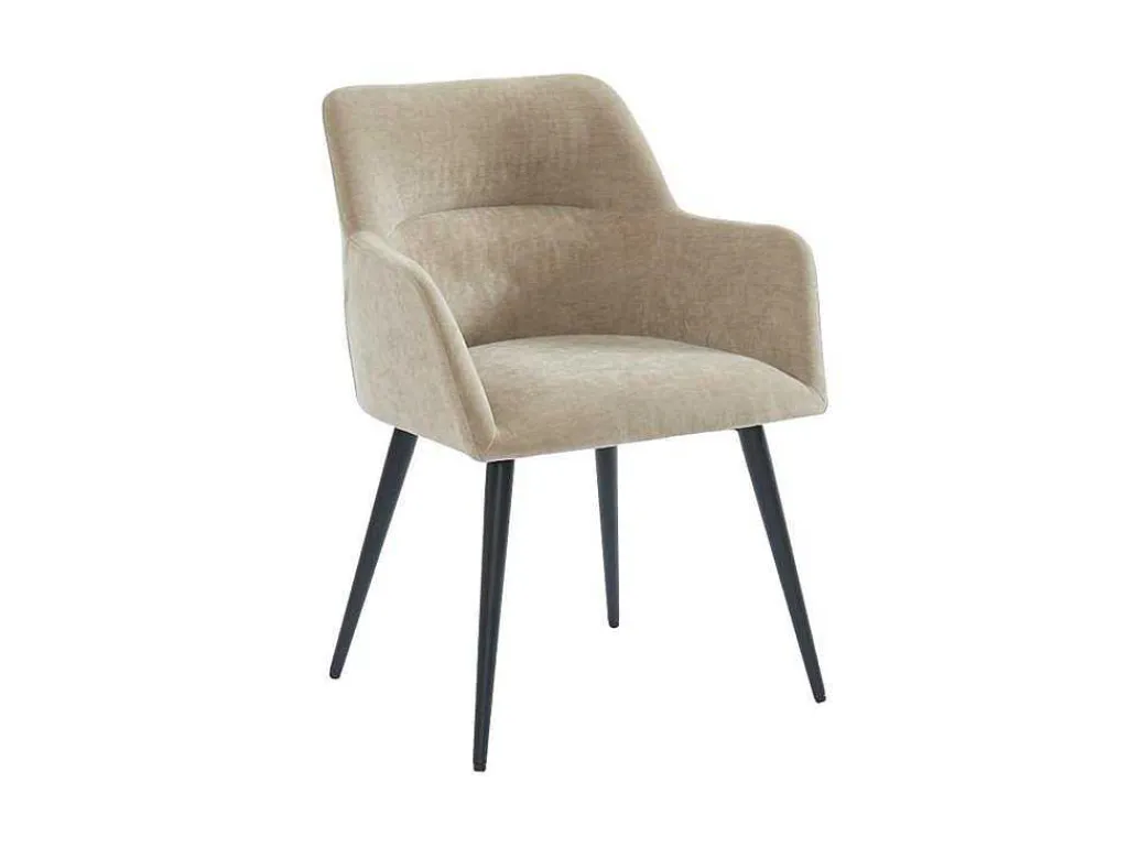 Set Van 2 Stoelen Heka - Met Armleuningen - Stof En Metaal - Beige-Vente-unique Sale