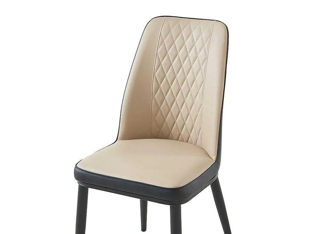 Set Van 2 Stoelen In Kunstleer En Metaal - Beige En Antraciet - Mildura-Vente-unique Hot