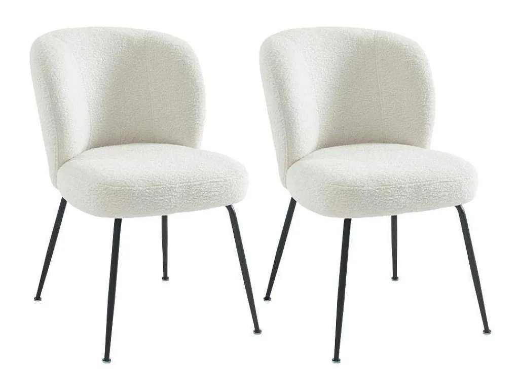 Set Van 2 Stoelen In Ribfluweel En Metaal - Wit - Polpona Van Pascal Morabito-Vente-unique Online