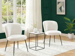 Set Van 2 Stoelen In Ribfluweel En Metaal - Wit - Polpona Van Pascal Morabito-Vente-unique Online