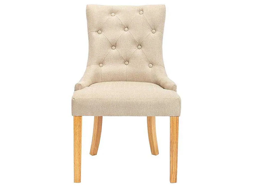 Set Van 2 Stoelen Jolia - Stof En Houten Poten - Beige-Vente-unique Discount
