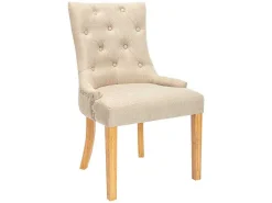 Set Van 2 Stoelen Jolia - Stof En Houten Poten - Beige-Vente-unique Discount