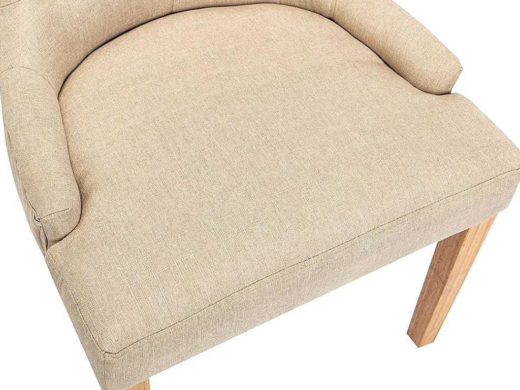 Set Van 2 Stoelen Jolia - Stof En Houten Poten - Beige-Vente-unique Discount
