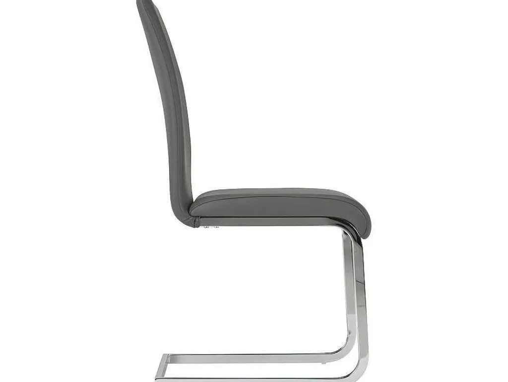 Set Van 4 Stoelen Lirica - Grijs Kunstleer-Vente-unique Discount