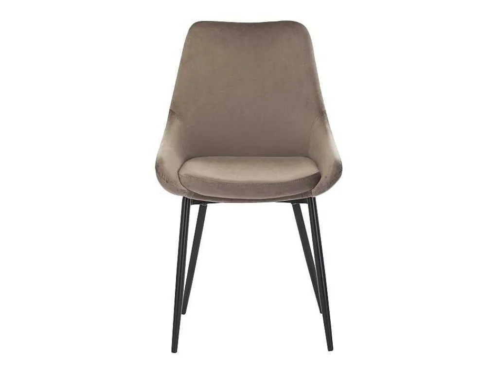 Set Van 2 Stoelen Masurie - Fluweel - Taupe-Vente-unique Clearance
