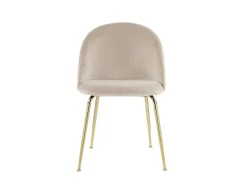 Set Van 2 Stoelen Melbourne - Fluweel En Goudkleurig Metaal - Beige-Vente-unique Outlet