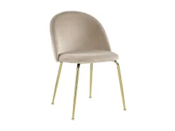 Set Van 2 Stoelen Melbourne - Fluweel En Goudkleurig Metaal - Beige-Vente-unique Outlet