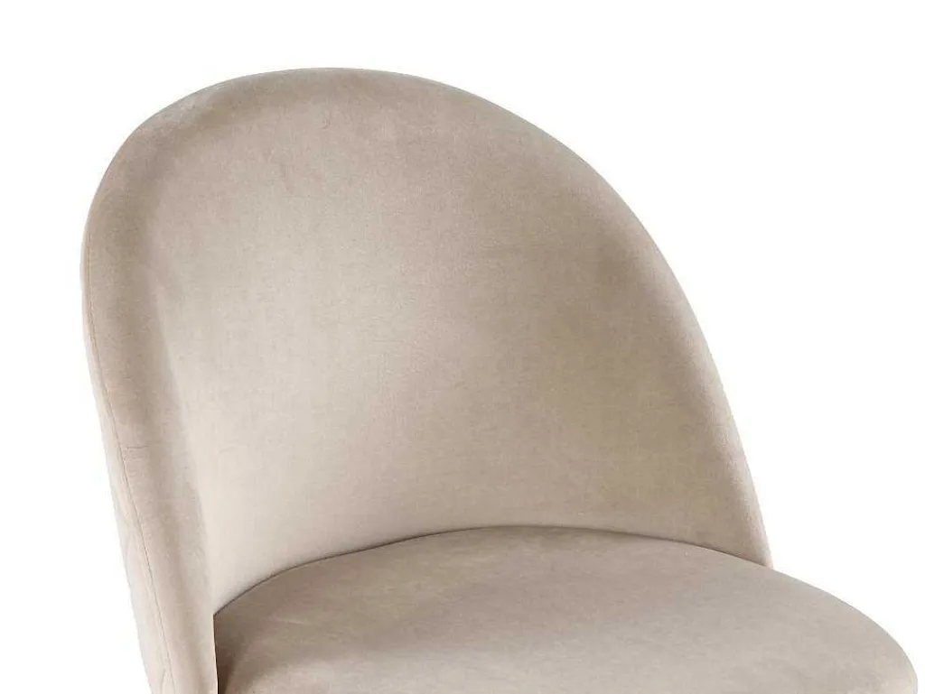 Set Van 2 Stoelen Melbourne - Fluweel En Goudkleurig Metaal - Beige-Vente-unique Outlet