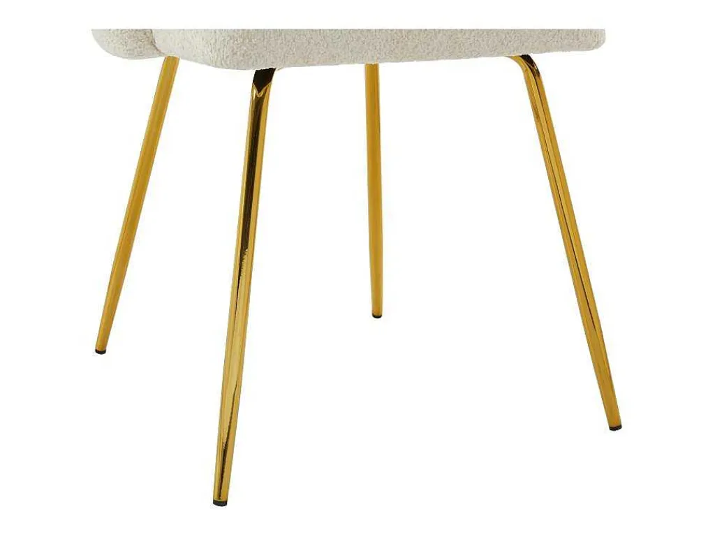Set Van 2 Stoelen Van Bouclestof En Goudkleurig Metaal - Cremewit - Altinam Van-PASCAL MORABITO Discount