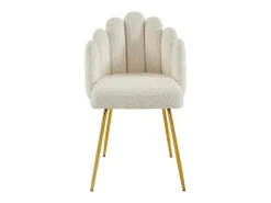 Set Van 2 Stoelen Van Bouclestof En Goudkleurig Metaal - Cremewit - Altinam Van-PASCAL MORABITO Discount