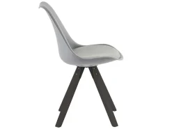 Set Van 6 Stoelen Van Polypropyleen En Beuken - Grijs En Donker Naturel - Serani-Vente-unique Online