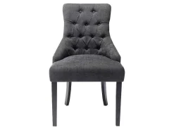 Set Van 6 Stoelen Van Stof En Heveahout - Grijs - Mervia-Vente-unique Clearance