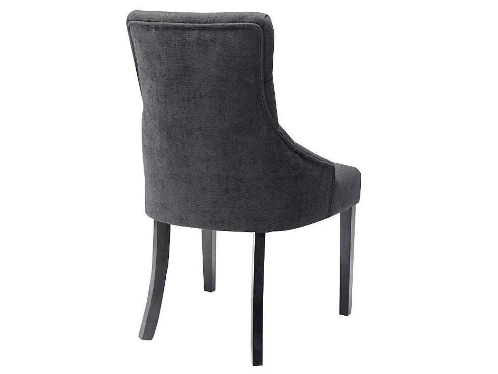Set Van 6 Stoelen Van Stof En Heveahout - Grijs - Mervia-Vente-unique Clearance