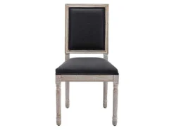 Set Van 2 Stoelen Van Stof En Heveahout - Zwart - Amboisette-Vente-unique Discount