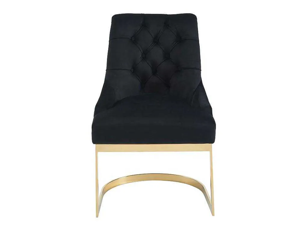Set Van 2 Stoelen Van Velours En Goudkleurig Roestvrij Staal - Zwart - Porilaso Van-PASCAL MORABITO Online