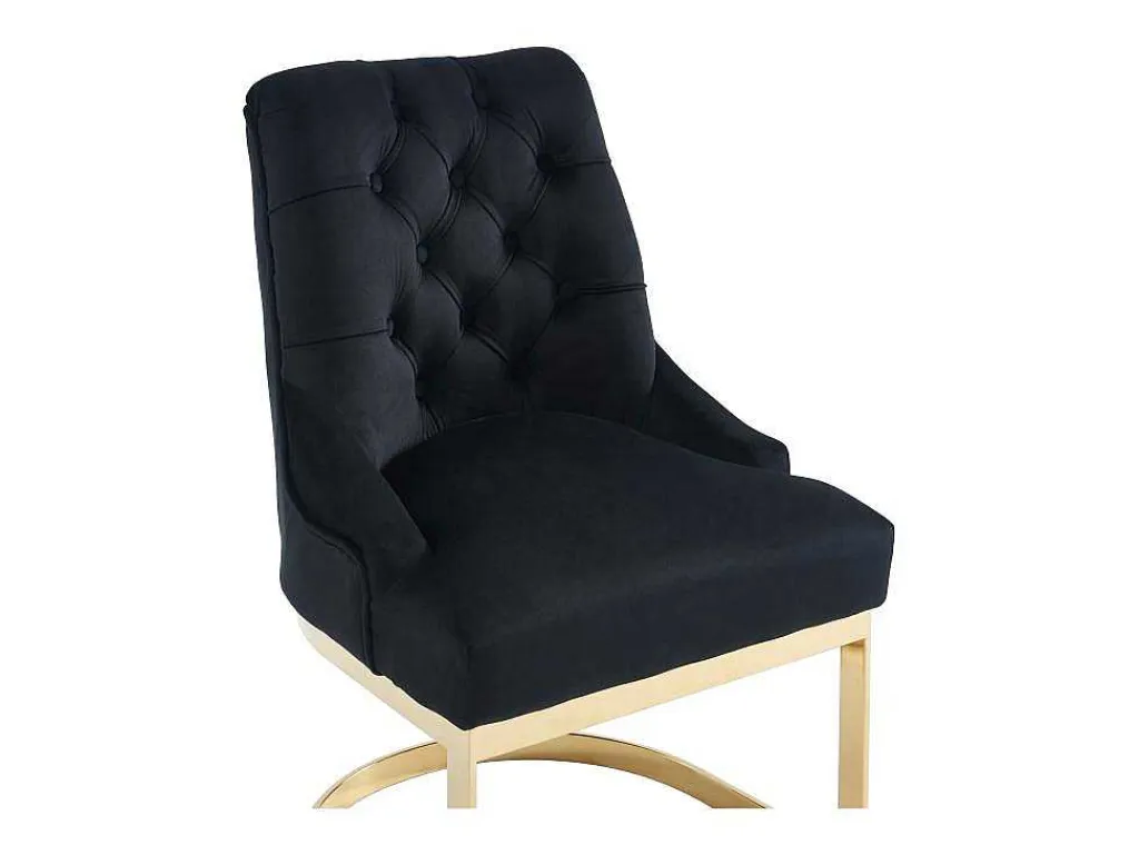 Set Van 2 Stoelen Van Velours En Goudkleurig Roestvrij Staal - Zwart - Porilaso Van-PASCAL MORABITO Online